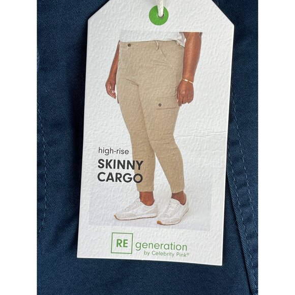 REgeneration by Celebrity Pink Womens  Size 20 High-Rise SKINNY Cargo Pants Blue - Picture 5 of 9